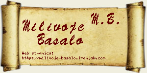 Milivoje Basalo vizit kartica